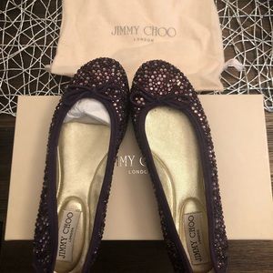 Crystal Satin Ballerina Flats